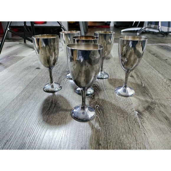 International Silver Co Silver Plated Wine Goblets Set Of 6 - Picture 4 of 9